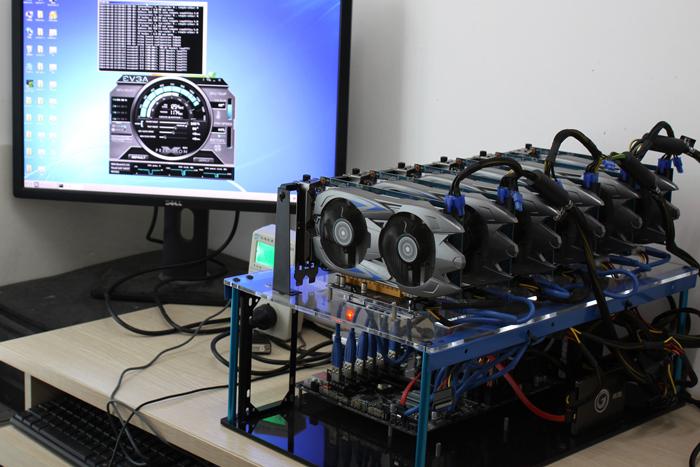 A Kaspa miner carefully monitoring his equipment, ensuring optimal performance for maximum profitability.